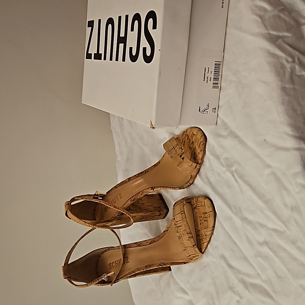 Cork Schutz heels Enida 8.5